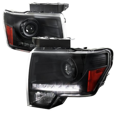 Overtime Black Projector Headlights with LED for 09 to 14 Ford F150 21 x 19 x 20 in. OV520927